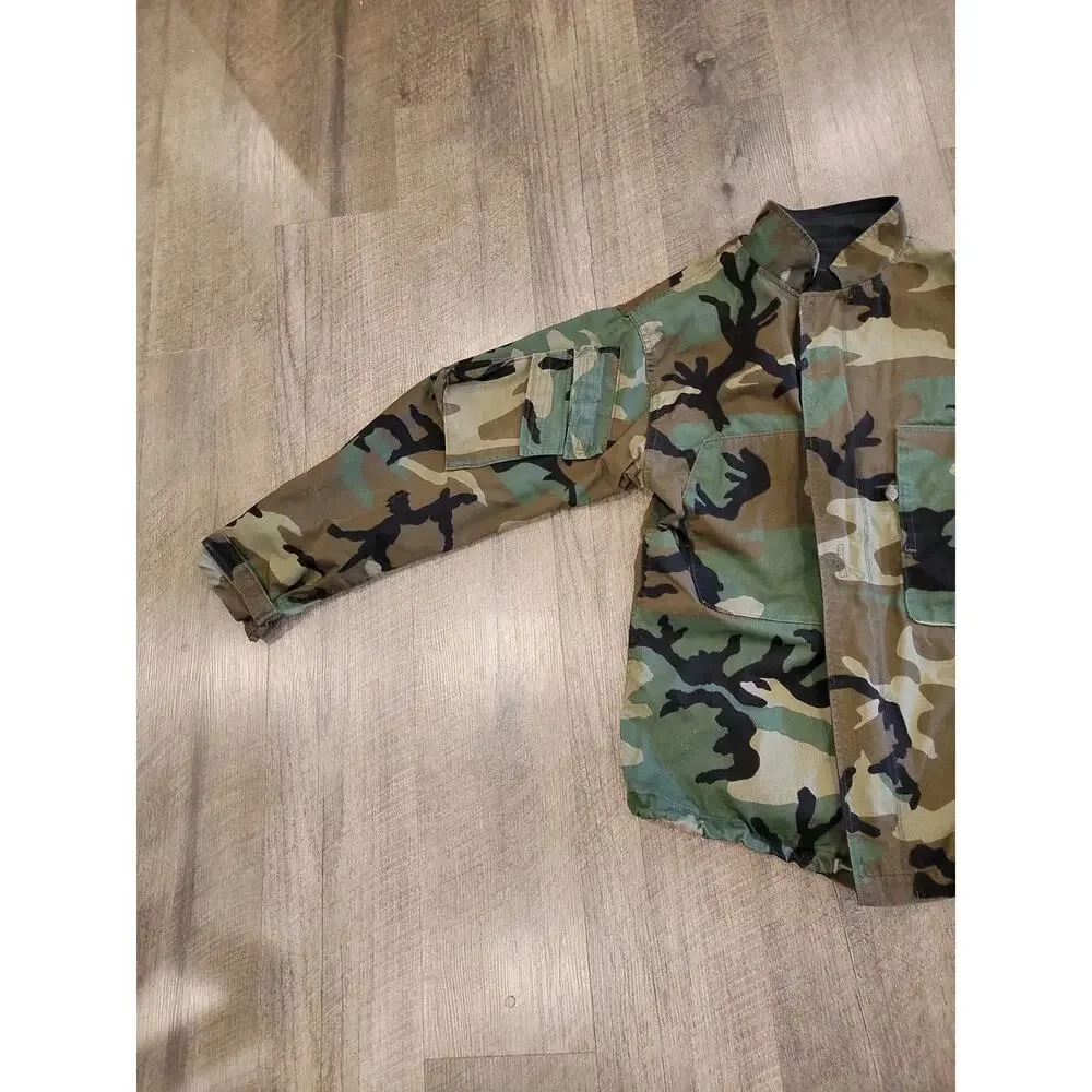Military Jacket Suit Chemical Protective Class 1 Woodland Camo US Army Size M